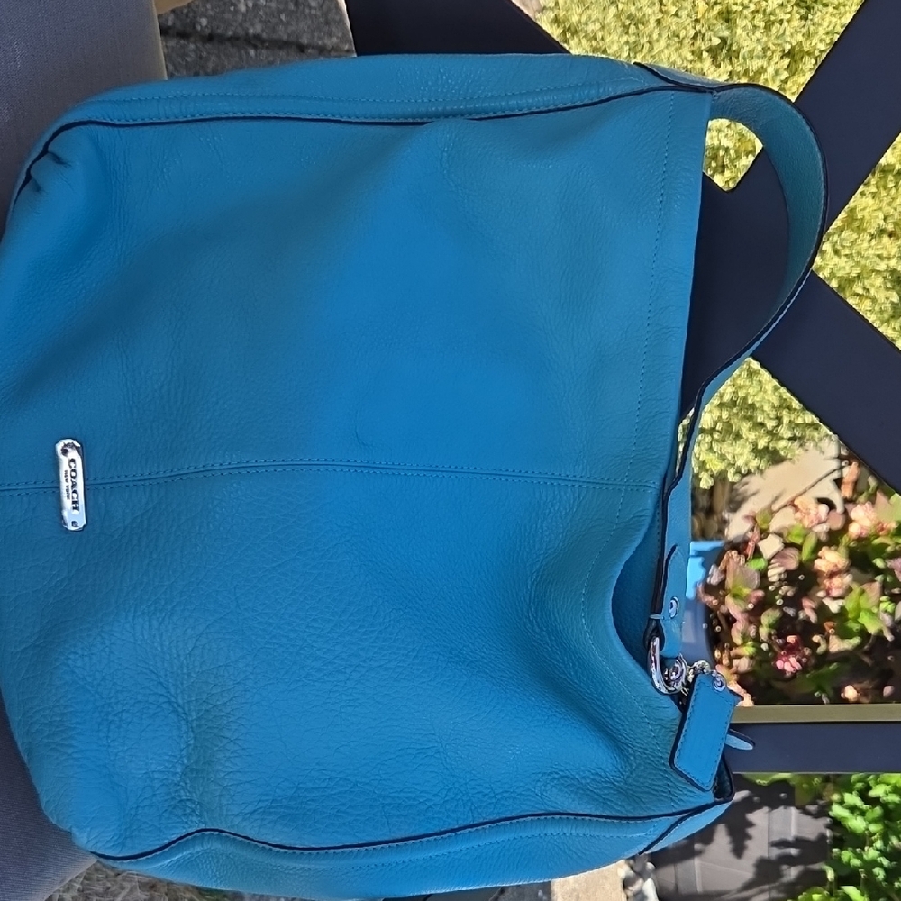 Coach Teal Leather Shoulder Bag